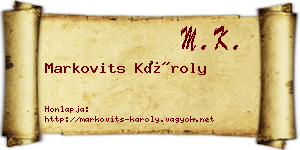 Markovits Károly névjegykártya