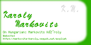 karoly markovits business card